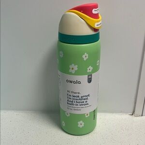 Owala Green Insulated Water Bottle with Built-in Straw